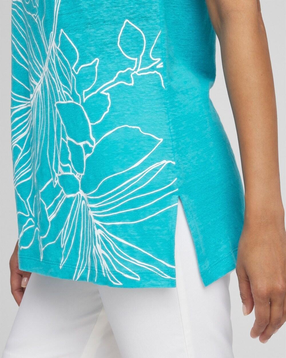 Placed Floral Linen Tunic Product Image