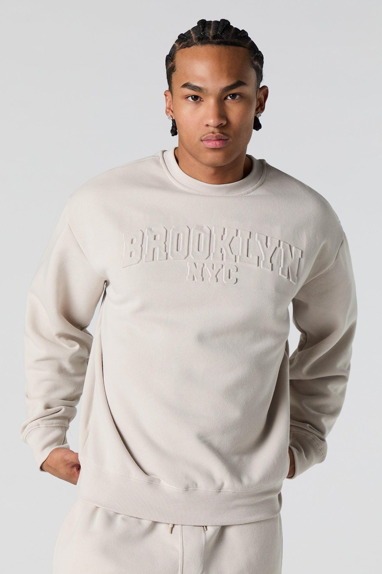 City Embossed Fleece Sweatshirt Male Product Image