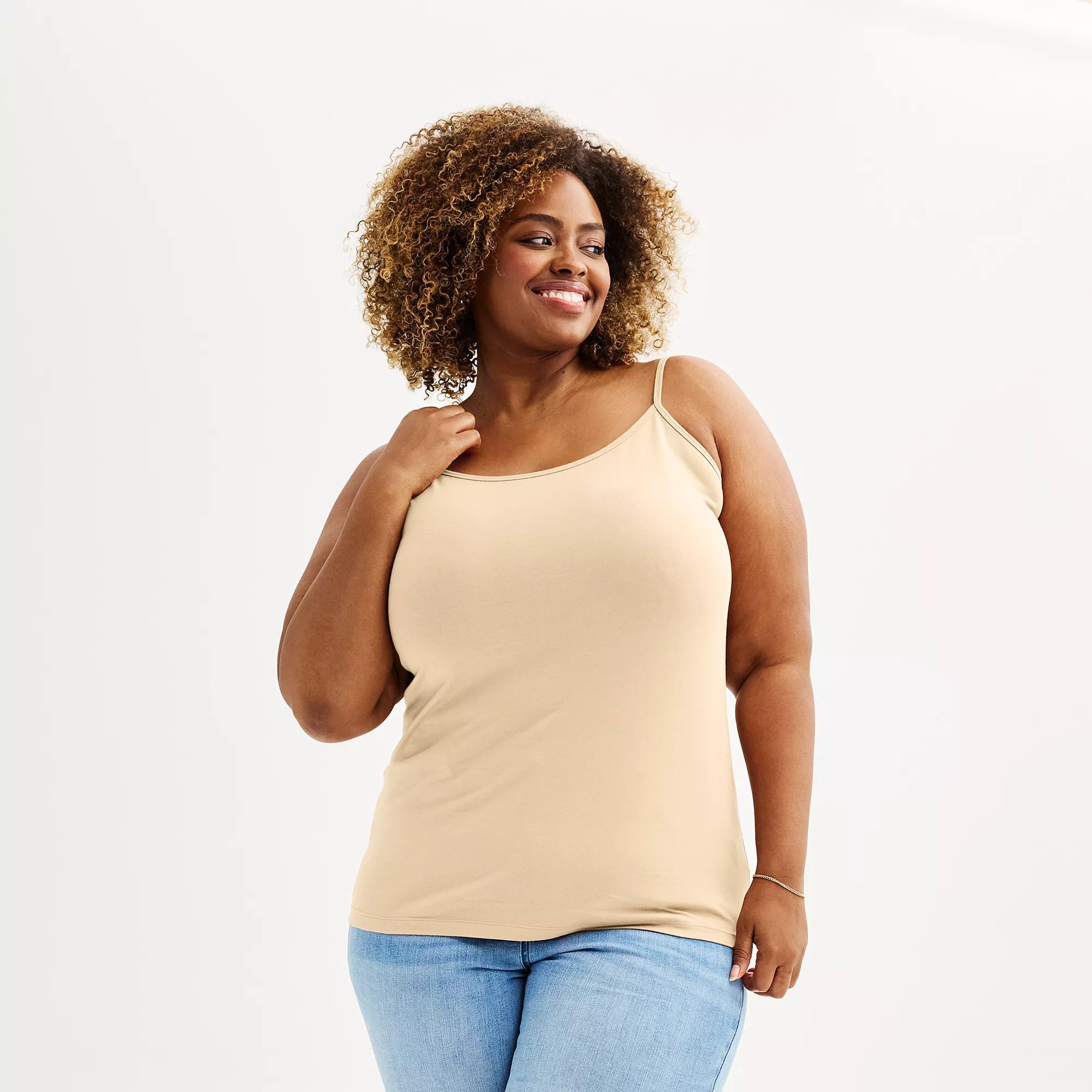 Plus Size Sonoma Goods For Life® Spaghetti Strap Cami, Women's, Size: 1XL, Lea Pink Product Image
