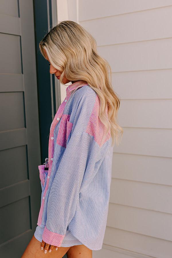 Dockside Dreaming Oversized Stripe Button Up Product Image