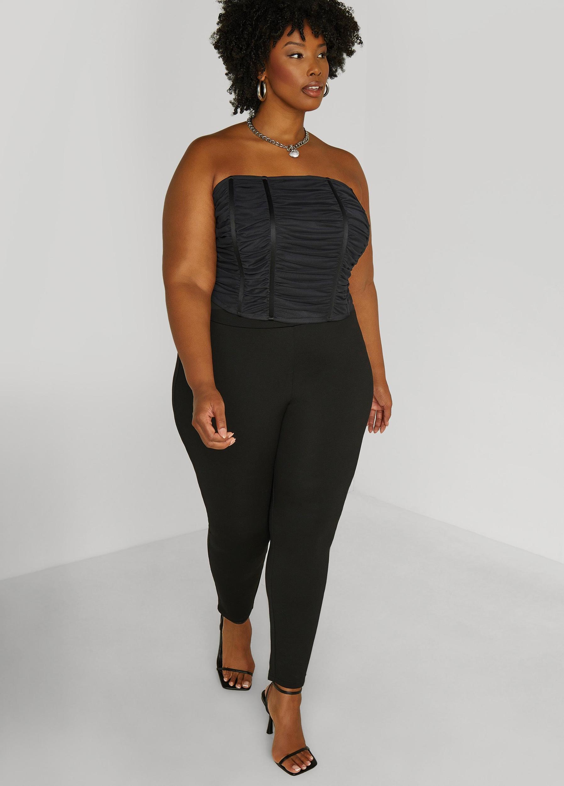 Strapless Ruched Mesh Corset Top Product Image