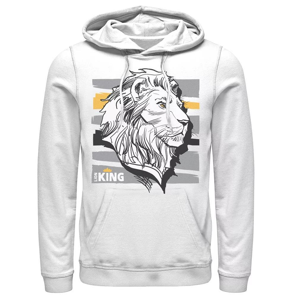 Disney's The Lion King Live Action Mufasa Men's Sketched Portrait Pullover Hoodie, Size: Medium, White Product Image