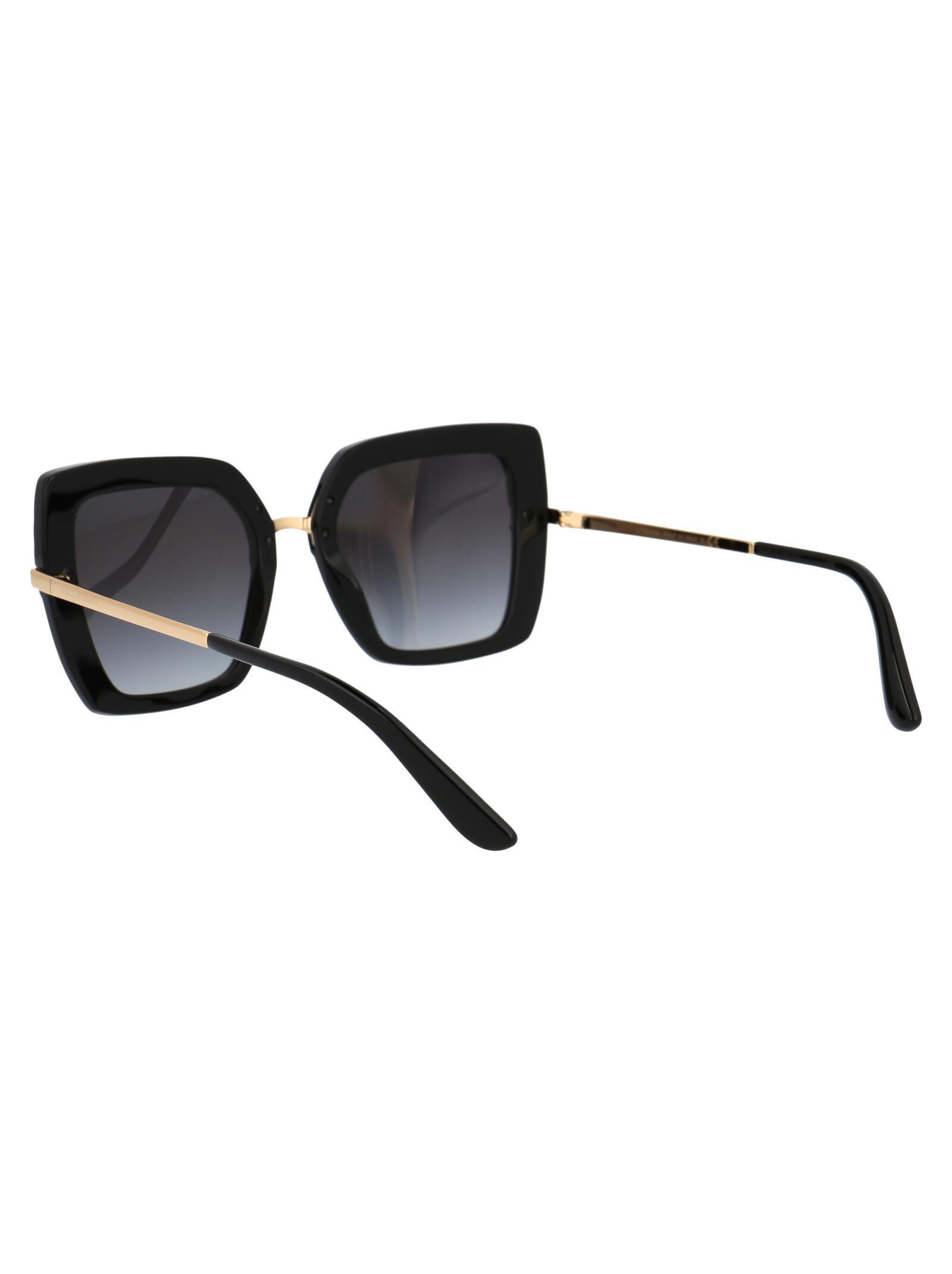 DOLCE & GABBANA Womens Black Dg4373 Square-frame Acetate Sunglasses In Light Grey Gradient Black Product Image