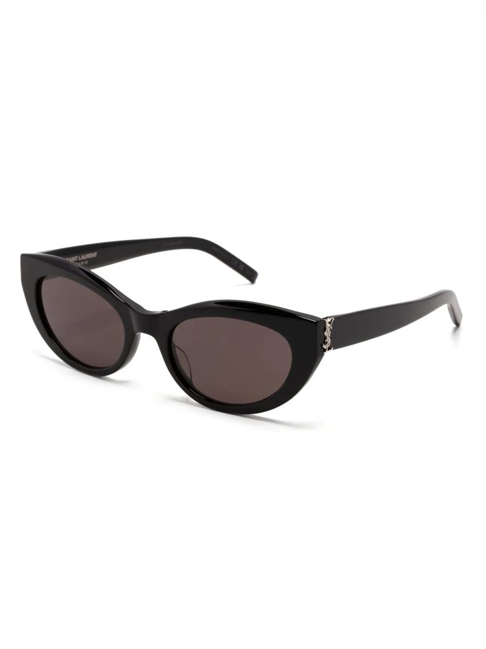 SAINT LAURENT Logo-lettering Cat-eye Frame Sunglasses In Black Product Image