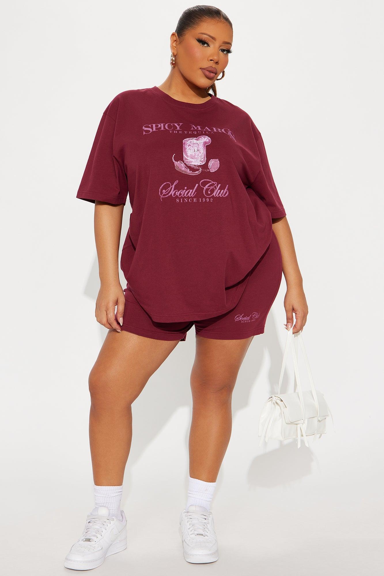 Margs Social Club Short Set - Burgundy Product Image