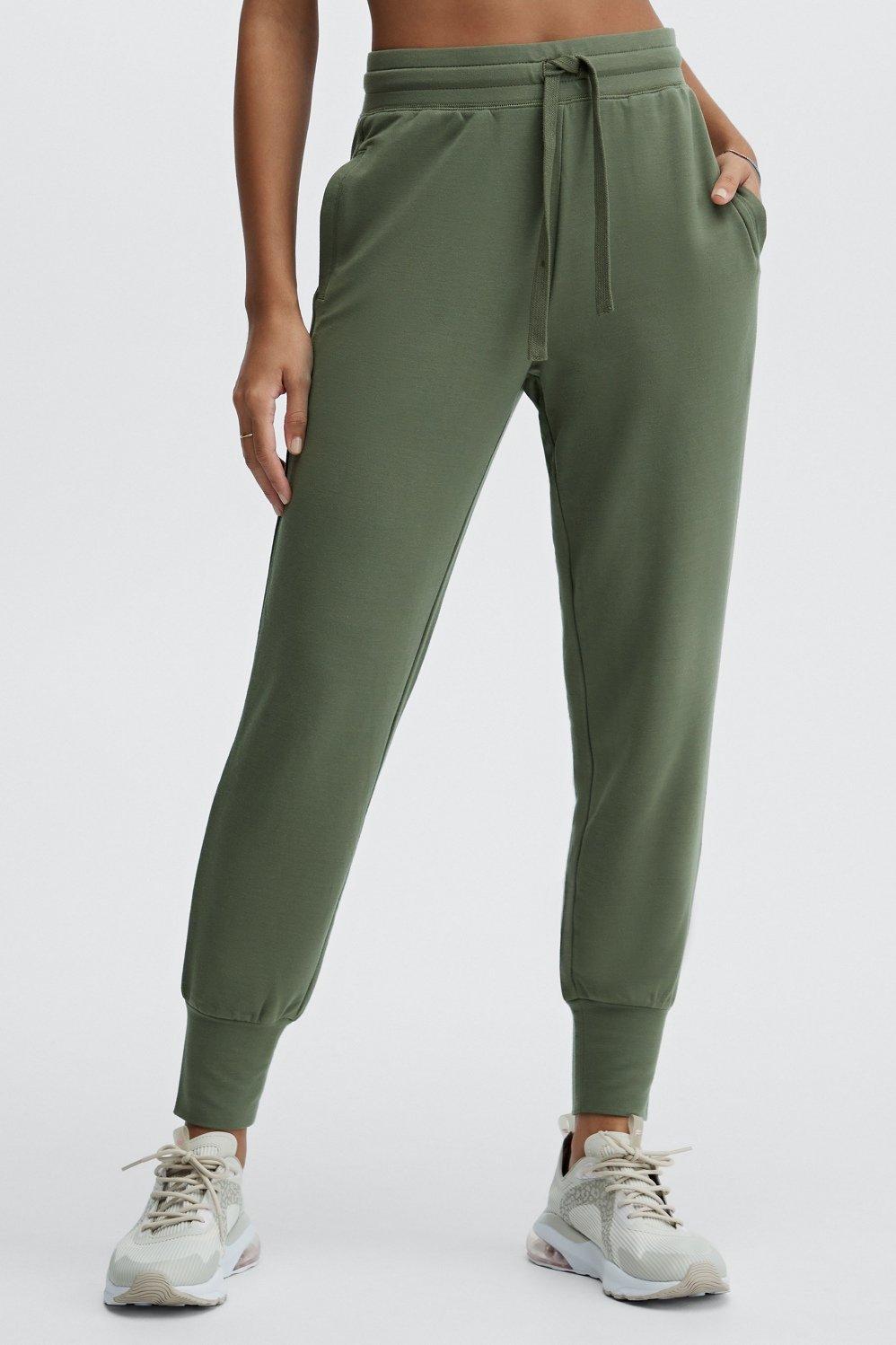 Fabletics Luxe Fleece Jogger Womens green plus Size 4X Product Image