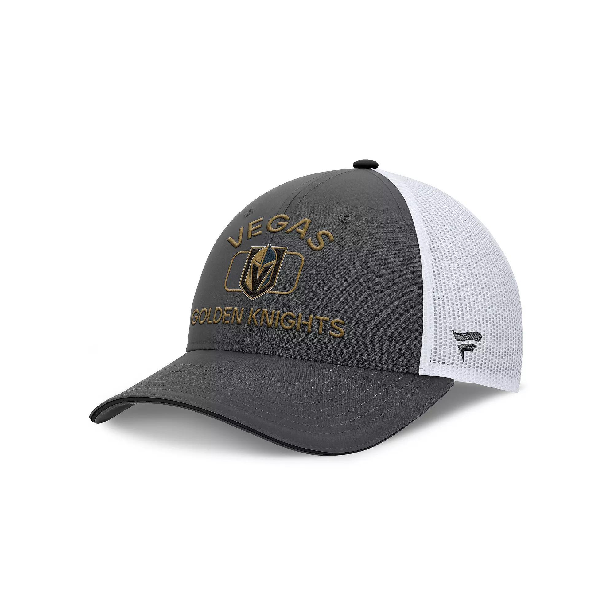 Men's Fanatics Gray/White Vegas Golden Knights Authentic Pro Rink Trucker Hat, Lvk Grey Product Image