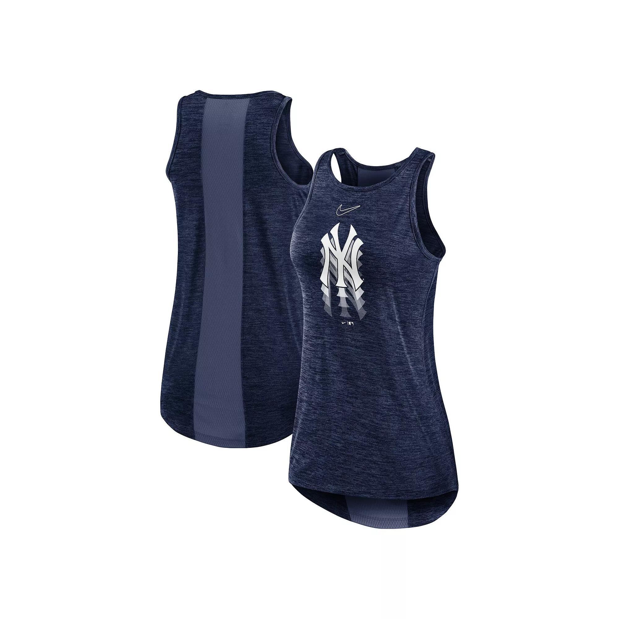 Women's Nike Navy New York Yankees Logo Fade High Neck Performance Tank Top, Size: XL, Blue Product Image