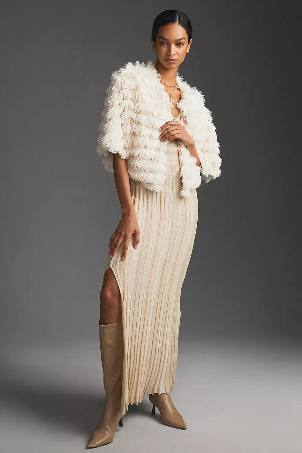 Faux Fur Tasseled Capelet Product Image