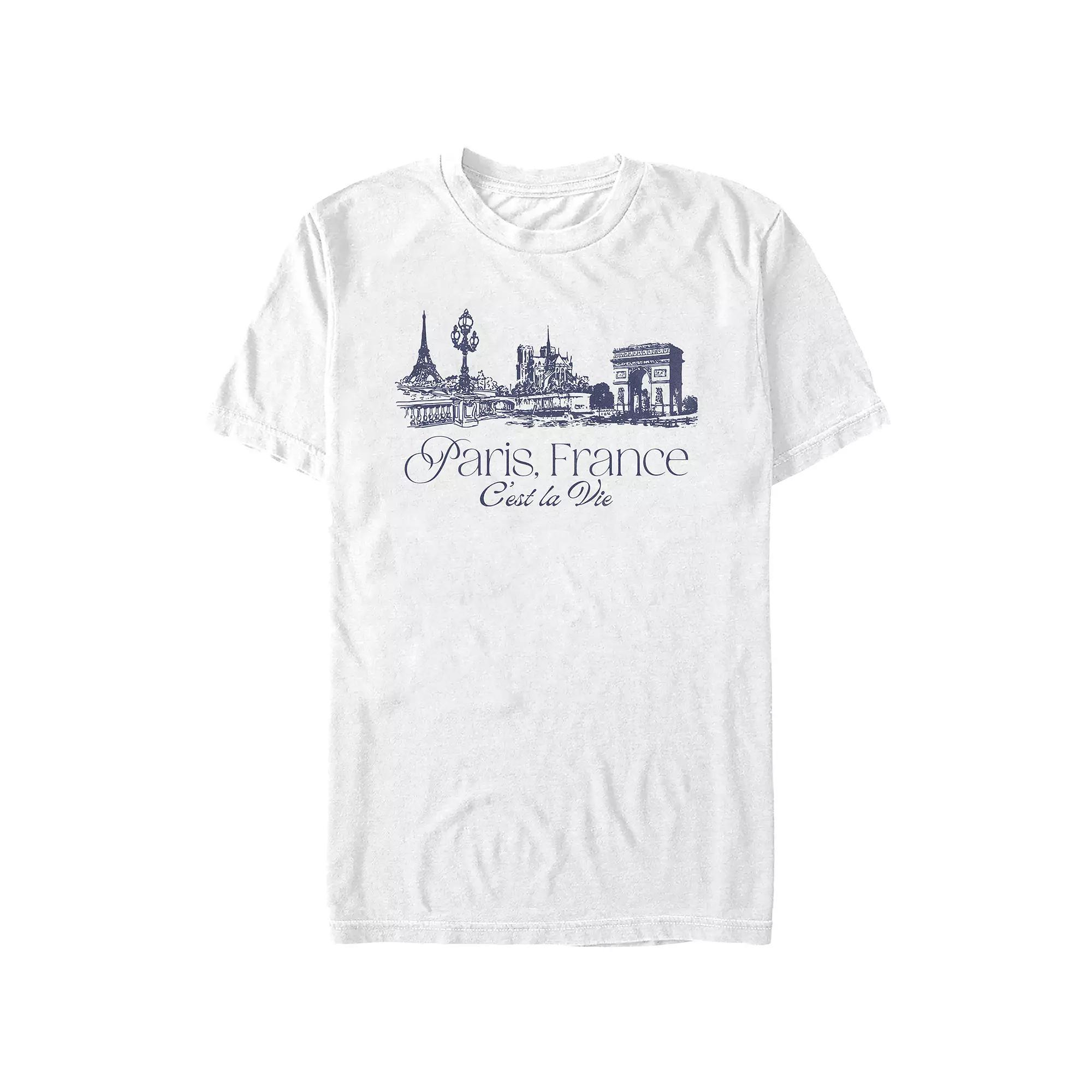 Men's Paris, France C'est La Vie Graphic Tee, Size: Medium, White Product Image