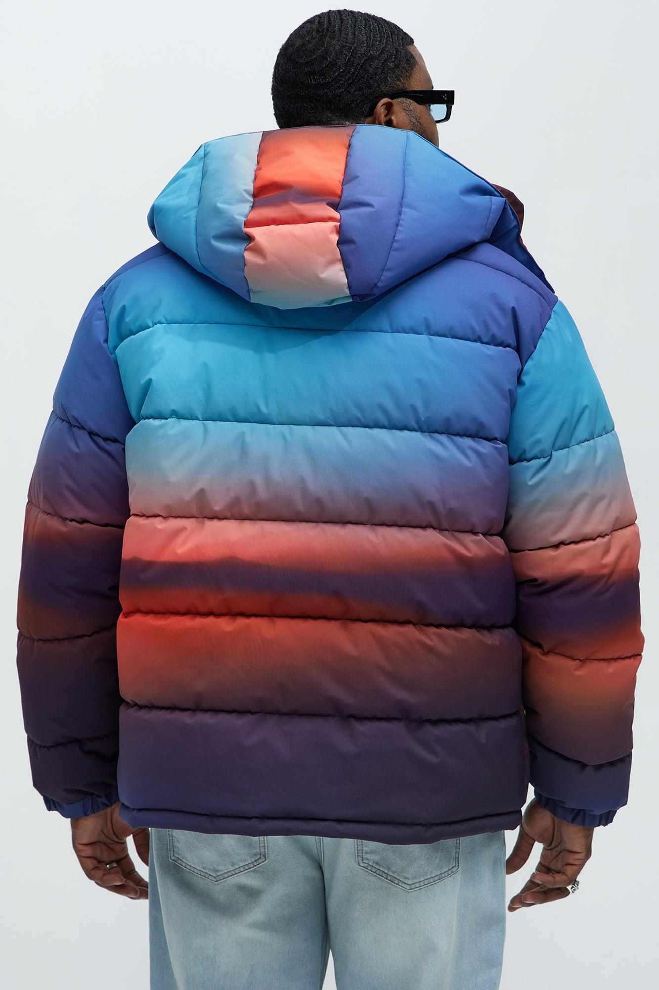 Sunrise Hooded Puffer Jacket - Blue/combo Product Image