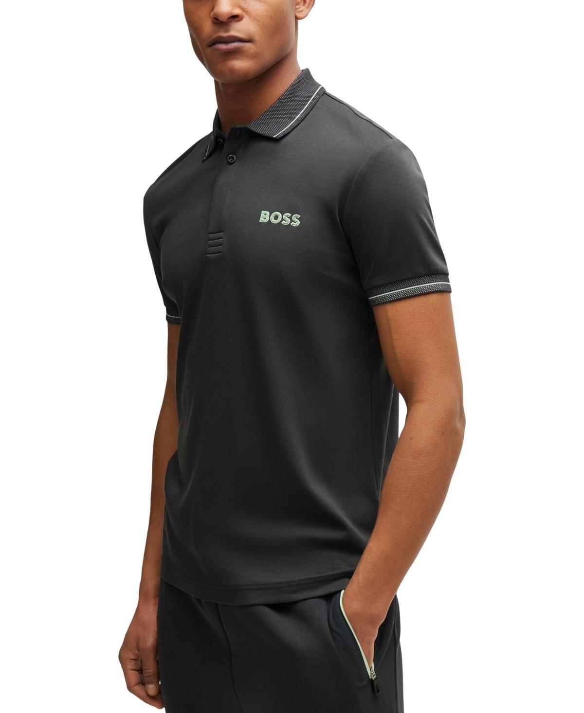 Boss by Hugo Boss Mens Mesh Logo Slim-Fit Polo Product Image