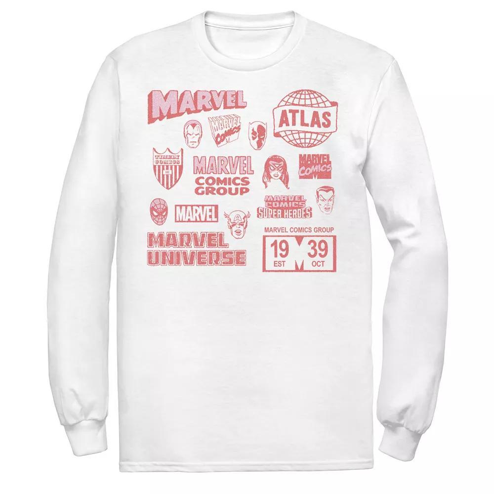 Men's Marvel Vintage Logos And Heroes Mash Up Collage Tee, Boy's, Size: XL, White Product Image