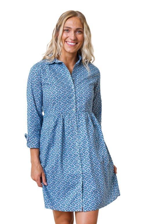 Hope & Henry Women's Organic Button Front Shirt Dress in Medium Blue Ditsy Floral at Nordstrom, Size 8 Product Image