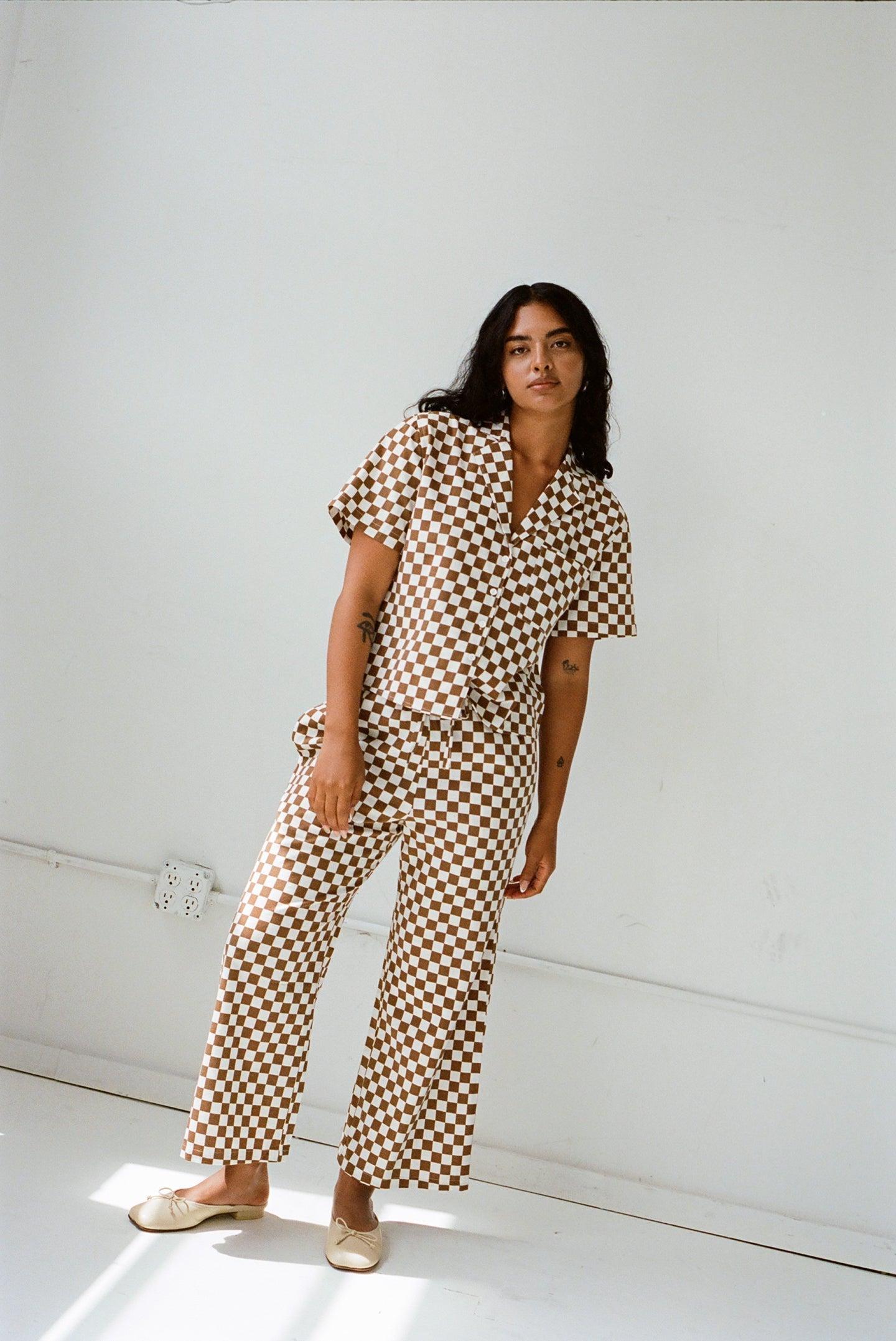 Lounge Pants - Toast Check Product Image