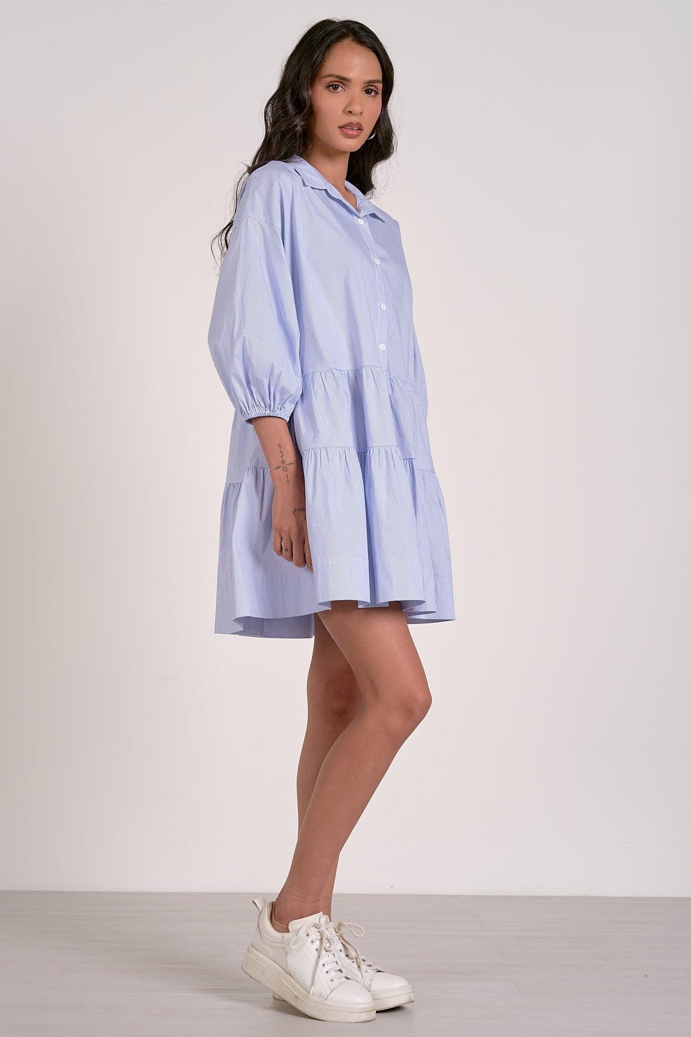 Tiered Stripe Dress Product Image