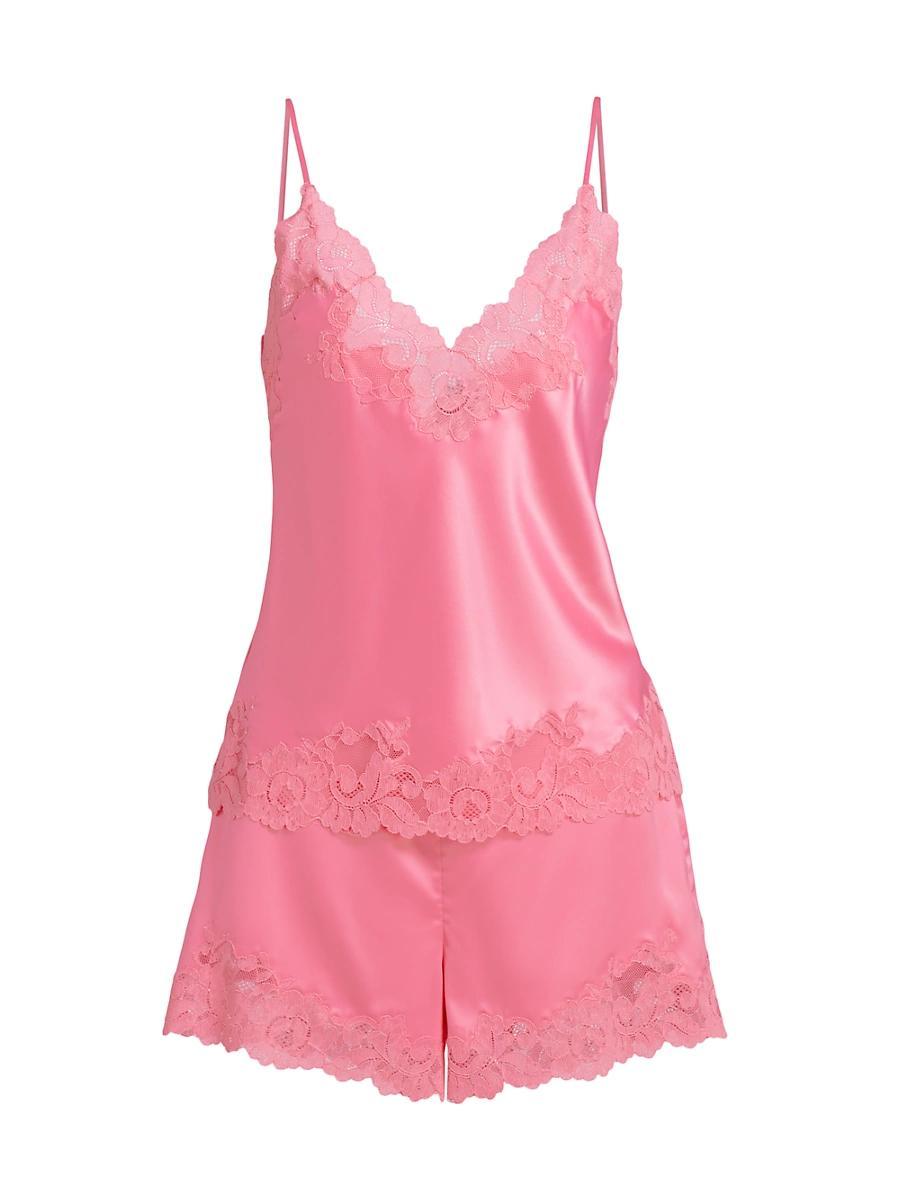 Womens Peony Glamour Satin Pajamas Product Image