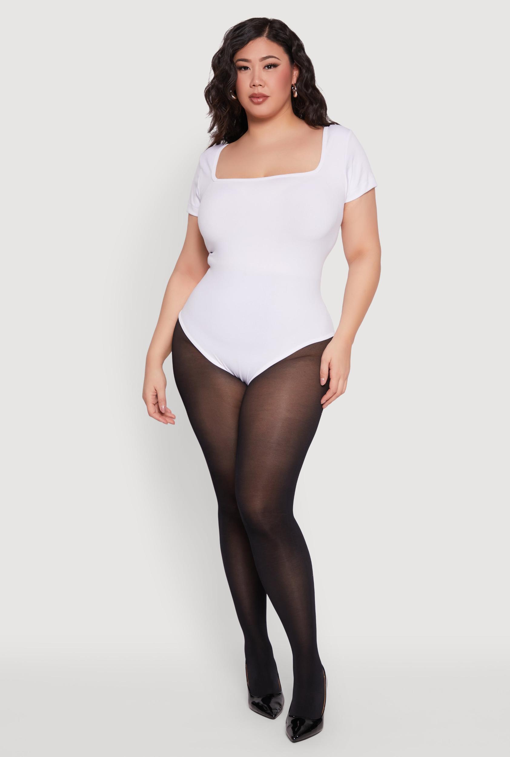 Womens Plus Size Seamless Square Neck Bodysuit Product Image