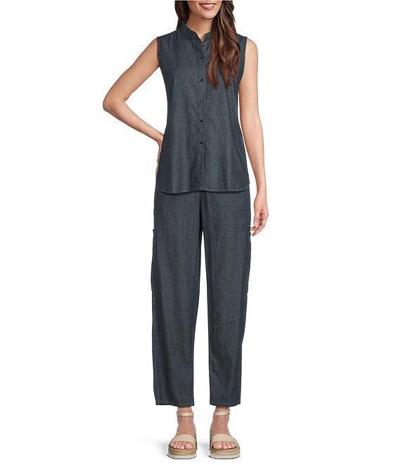 Eileen Fisher Organic Cotton Twill Utility Pocket Pull-On Pants Product Image