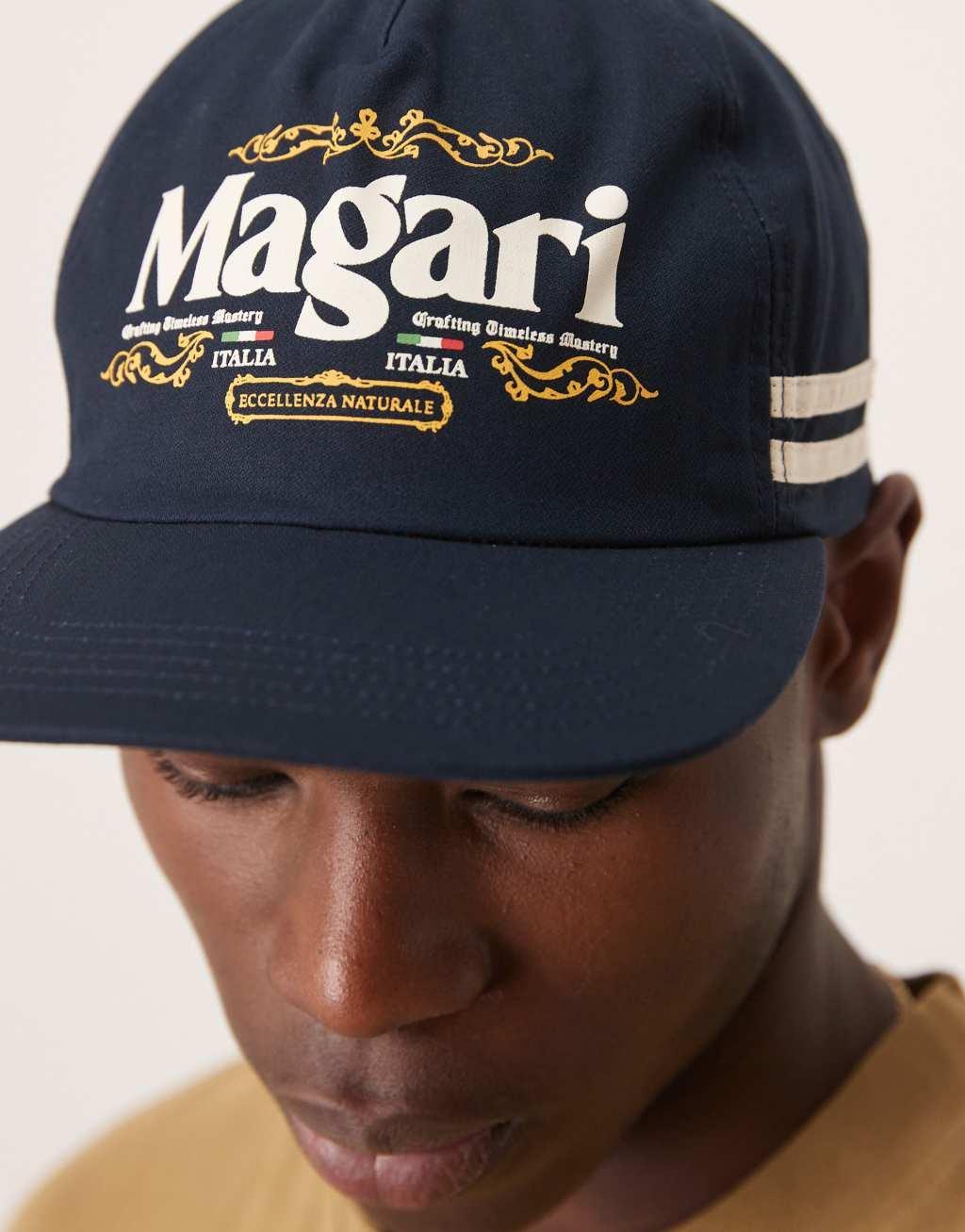 ASOS DESIGN cap with graphic in navy Product Image
