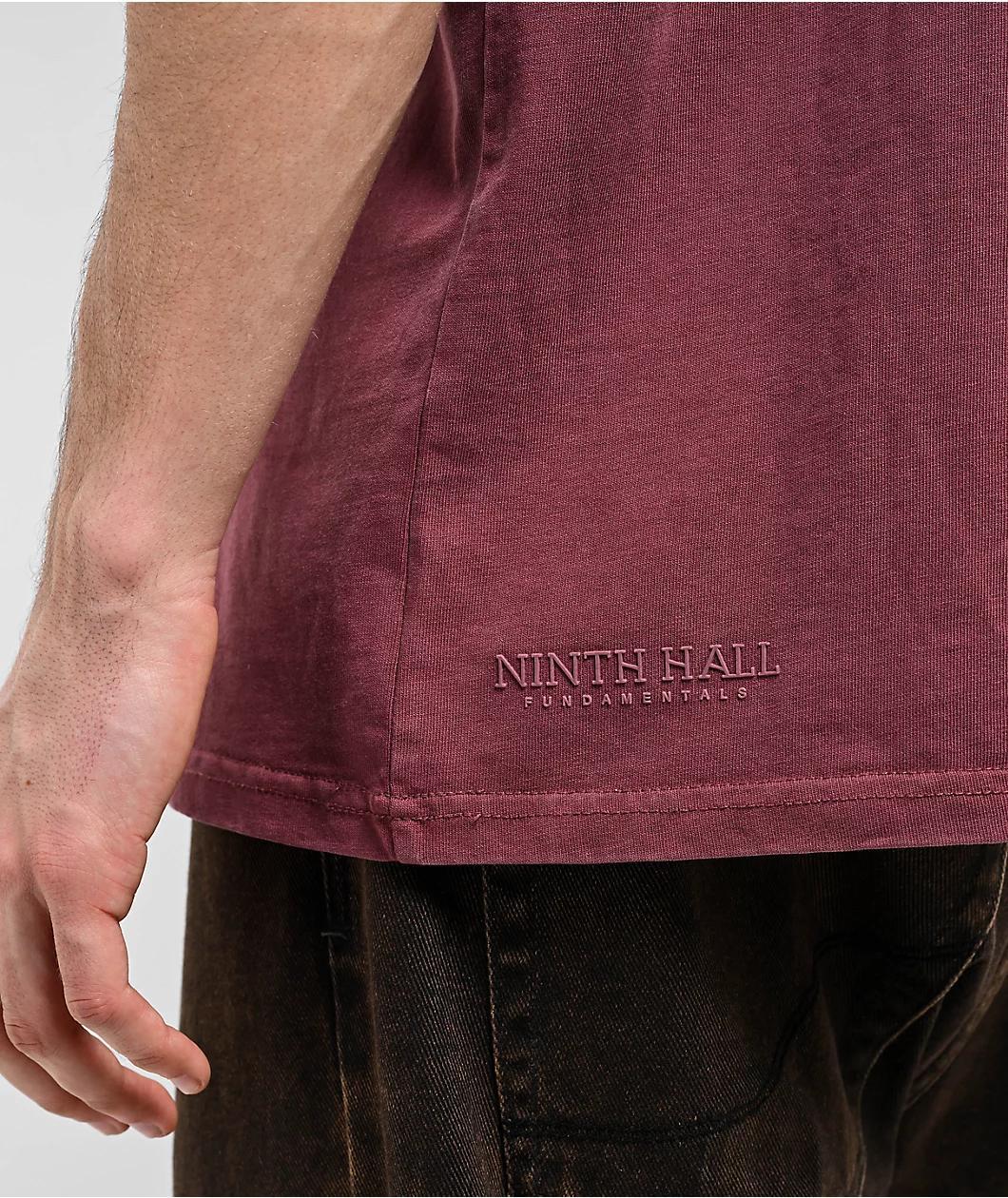Ninth Hall Fundamentals Burgundy Boxy T-Shirt  Product Image