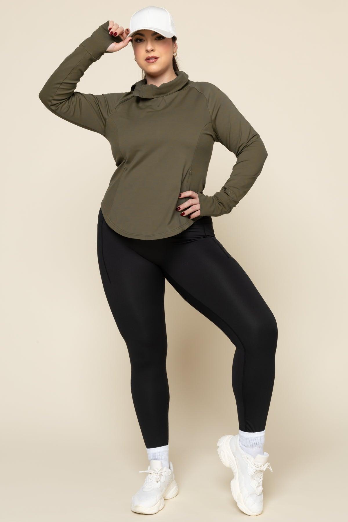 Chasing Pavements Mockneck Pullover - Grasshopper Product Image