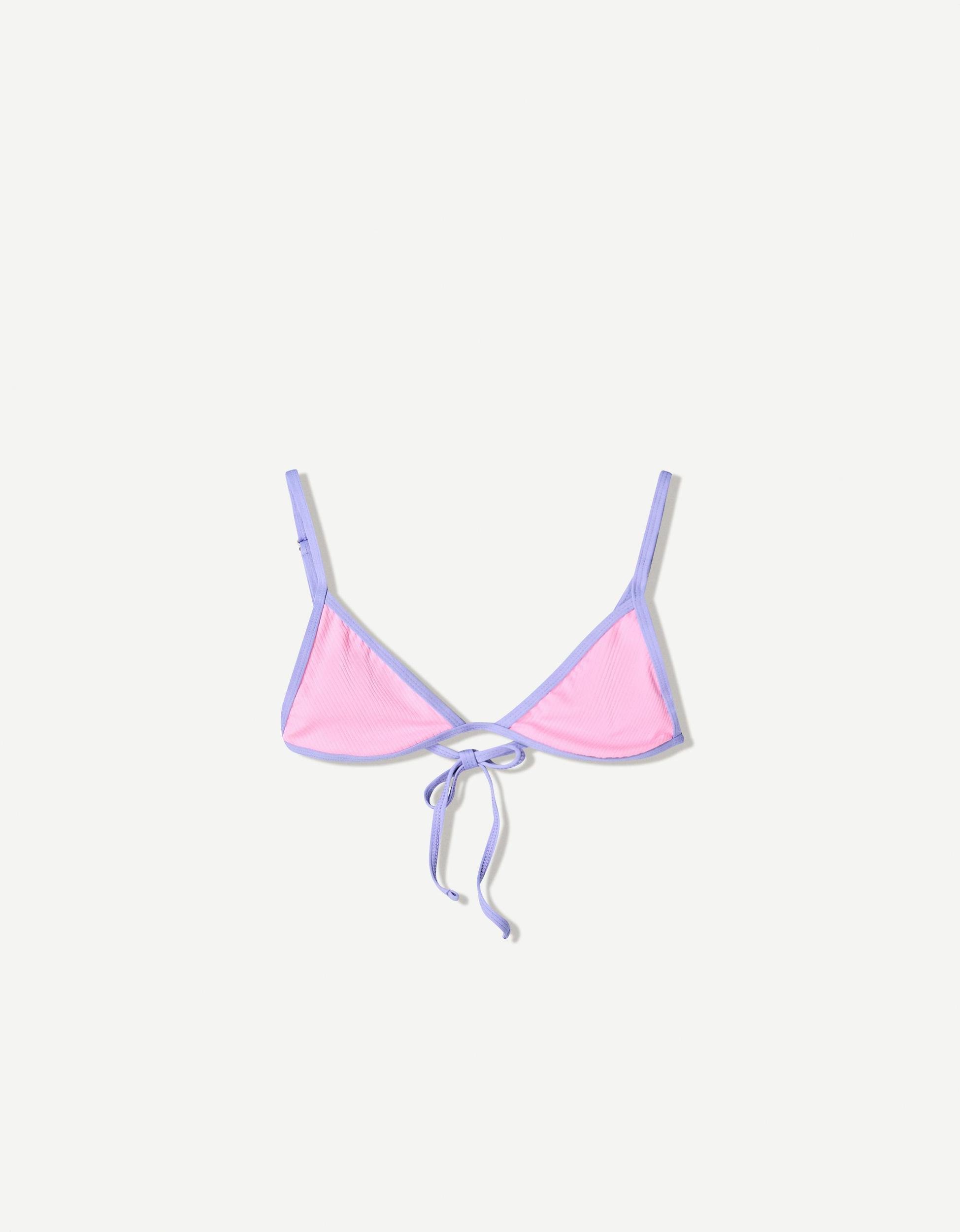 Contrast ribbed bikini top Product Image