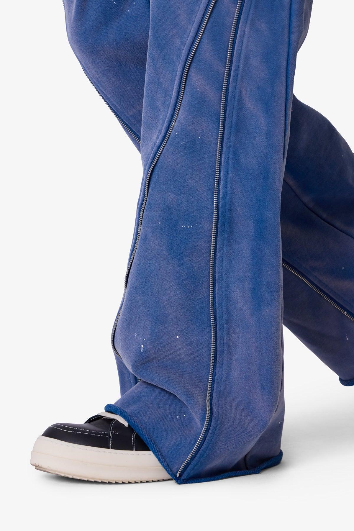 Zipper Flare Sweatpants - Blue Product Image