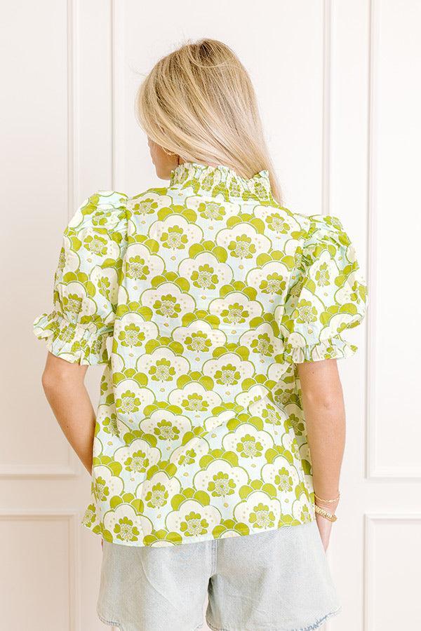 Popular Song Floral Top in Lime Product Image