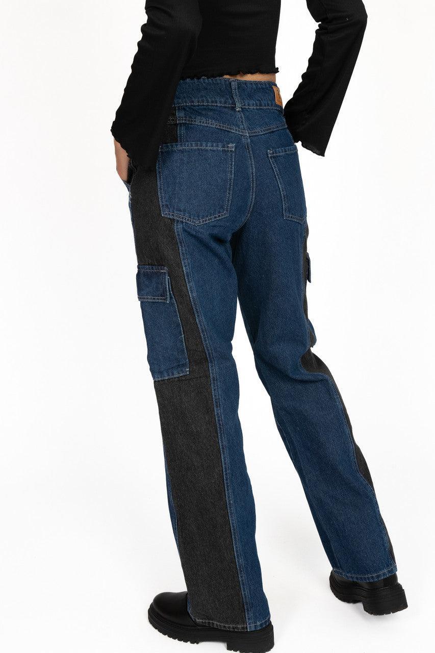 Two Tone Cargo Jeans Product Image