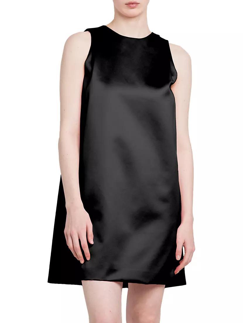 Duchess Satin A-Line Minidress Product Image
