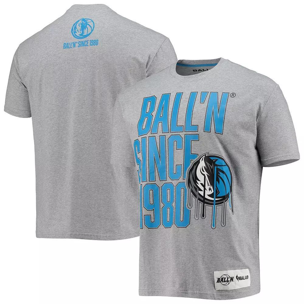 Men's BALL'N Heathered Gray Dallas Mavericks Since 1980 T-Shirt, Size: Large, Grey Product Image