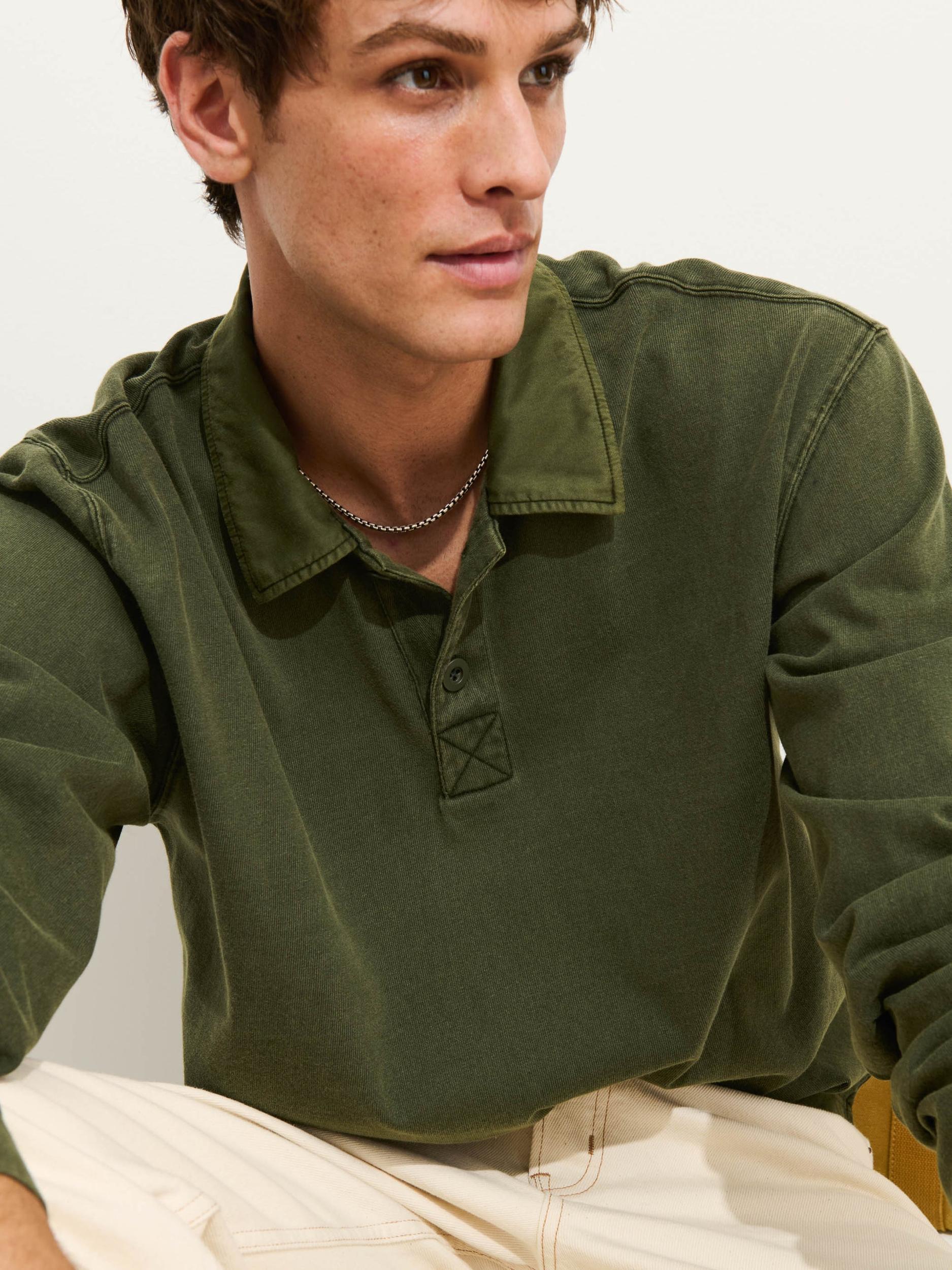 Garment Dyed Rugby Shirt In Cotton Jersey Product Image