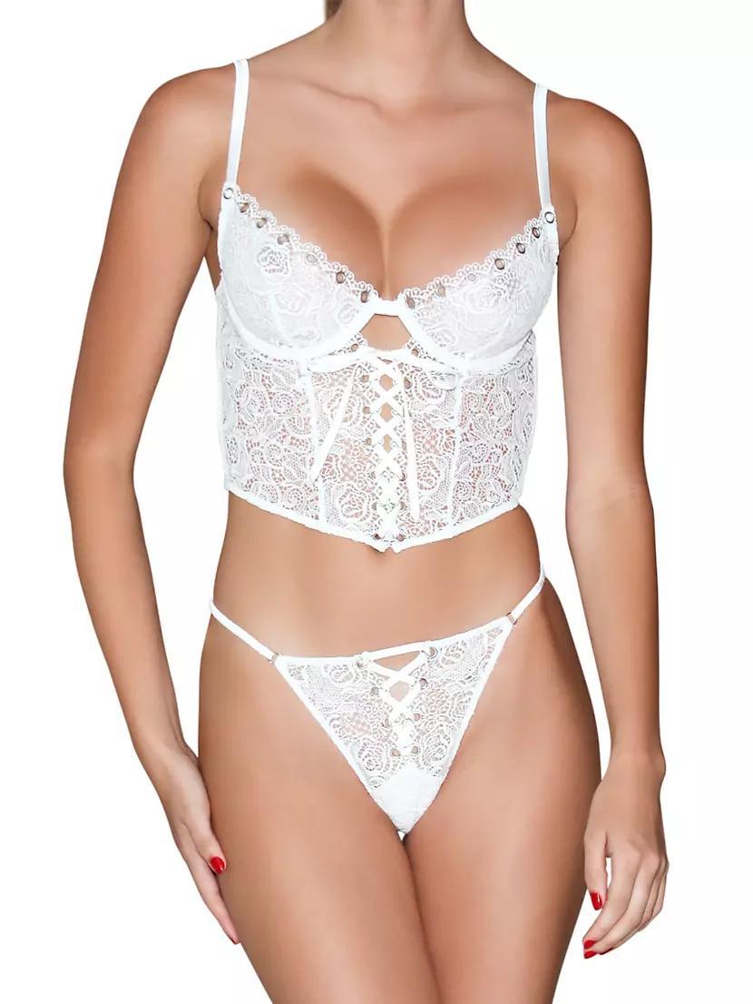 Grommet Lace-Up Bustier Bra Product Image