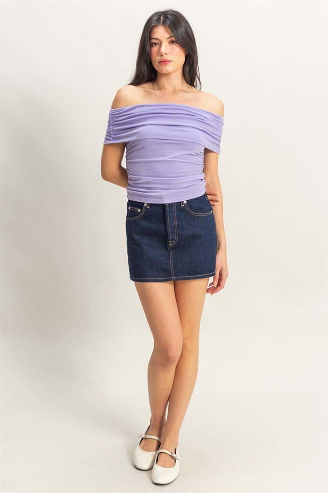 Off-The-Shoulder Side Ruched Top Product Image