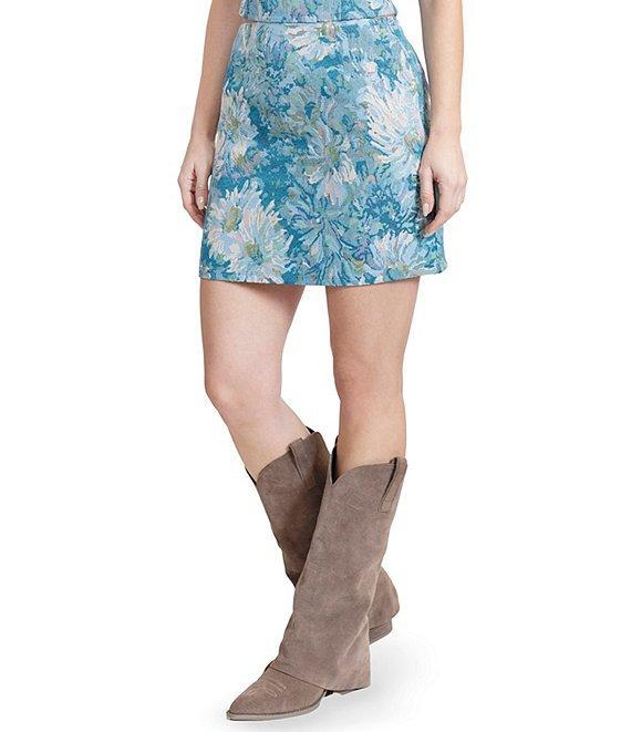 Stevie by Steve Madden Brocade Lace Floral Print Mini Skirt Product Image