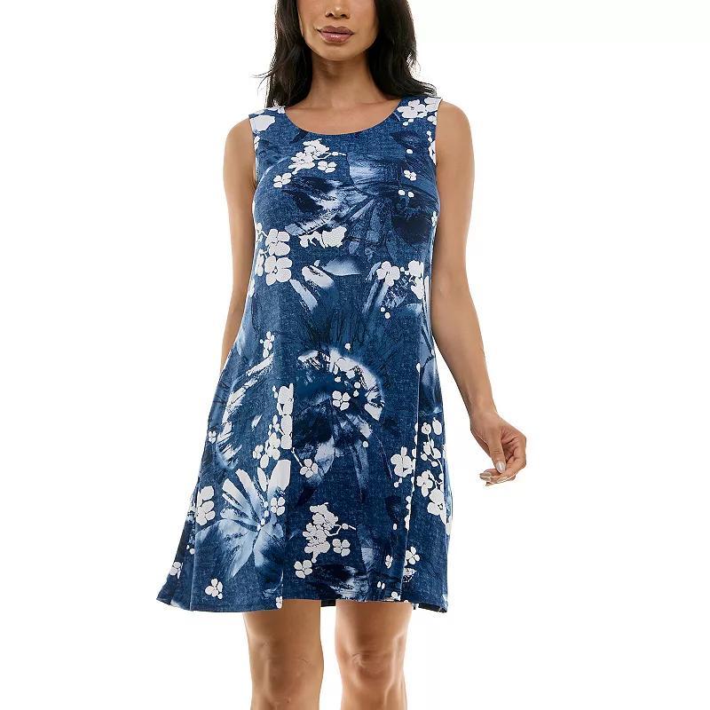 Women's Nina Leonard Sleeveless Trapeze Dress, Size: Medium, White Product Image