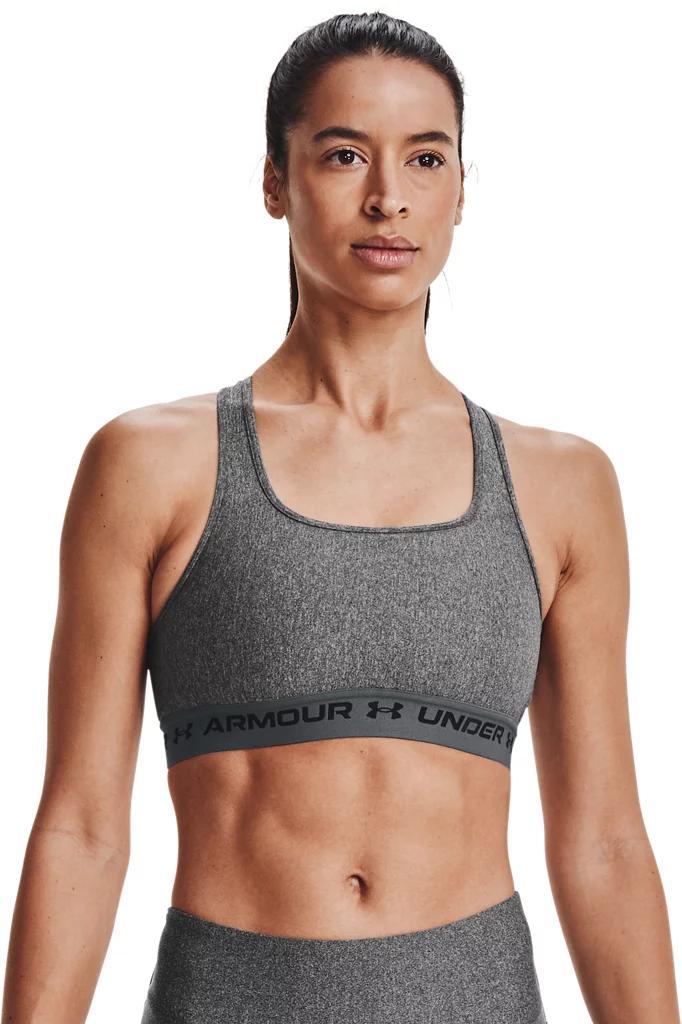 Under Armour Womens Armour Mid Crossback Heather Scoop Neck Sports Bra Product Image