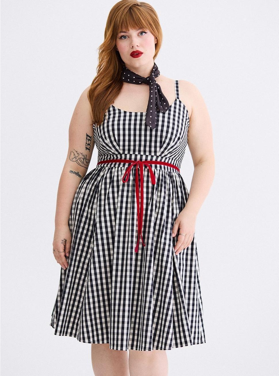 Retro Chic Swing-Skirt Dress Product Image