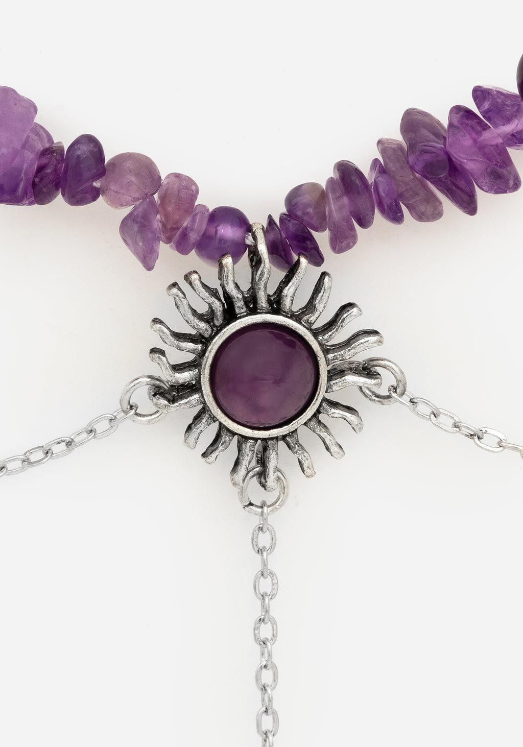 Aurora Gem Choker Necklace - Purple Product Image