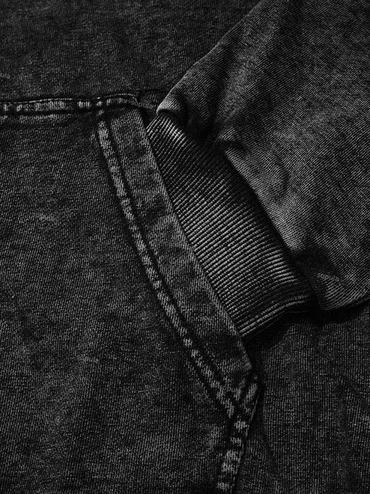 Sopula Basic Graphic Washed Hoodie Product Image