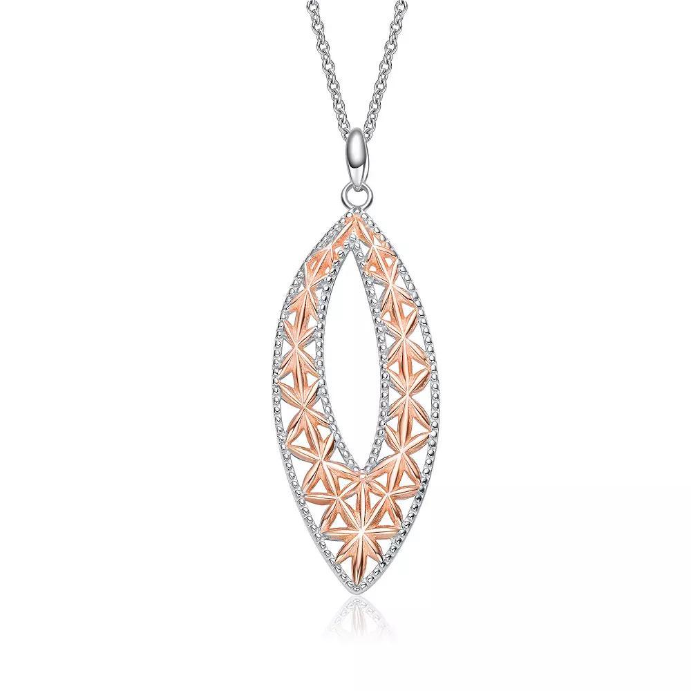 Sterling Silver Two-Tone Pendant Necklace, Womens Two Tone Product Image