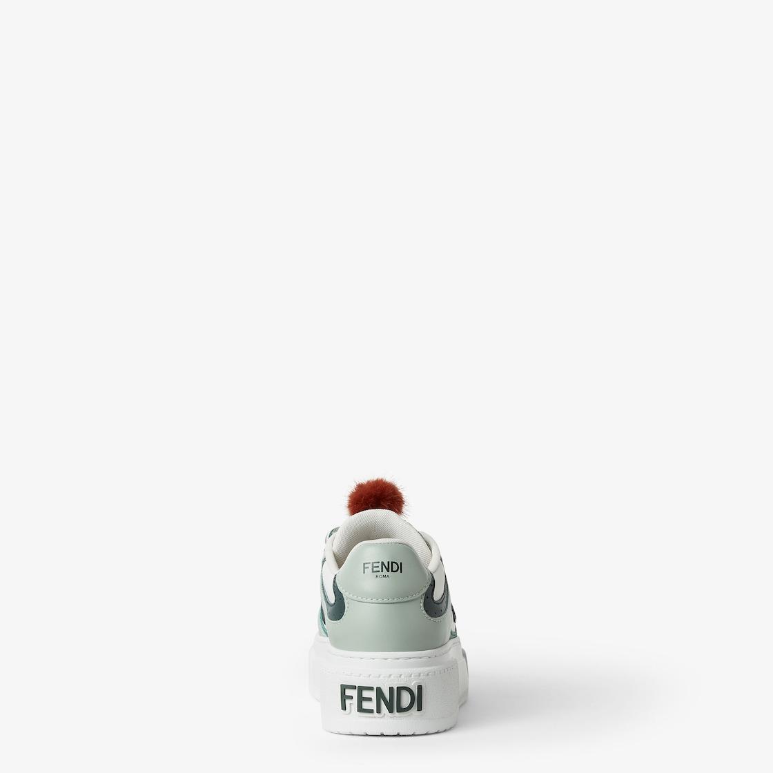 Fendi MatchLow top platform shoes in green leather with charm Product Image