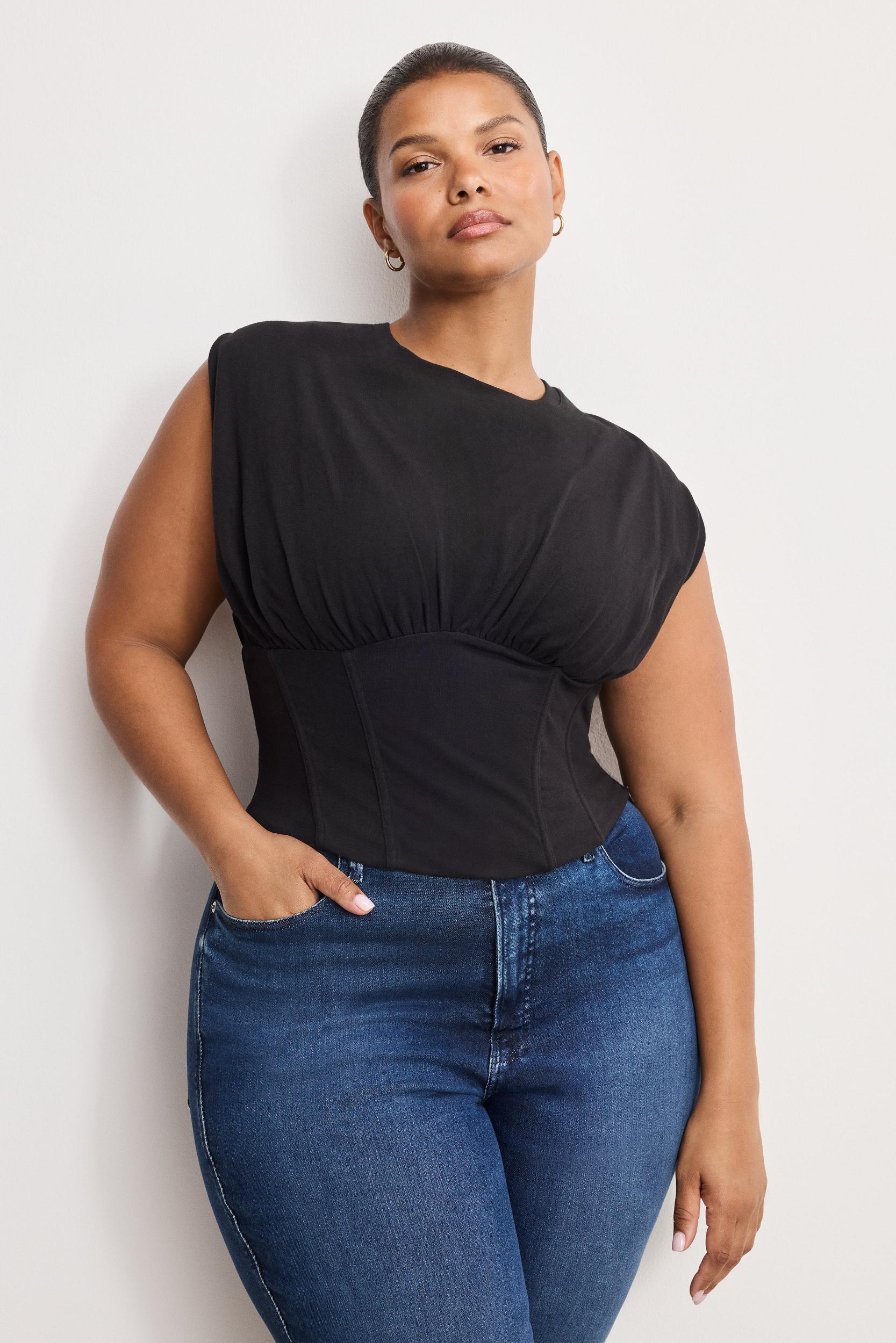 SLEEVELESS CORSET TOP | BLACK001 Product Image