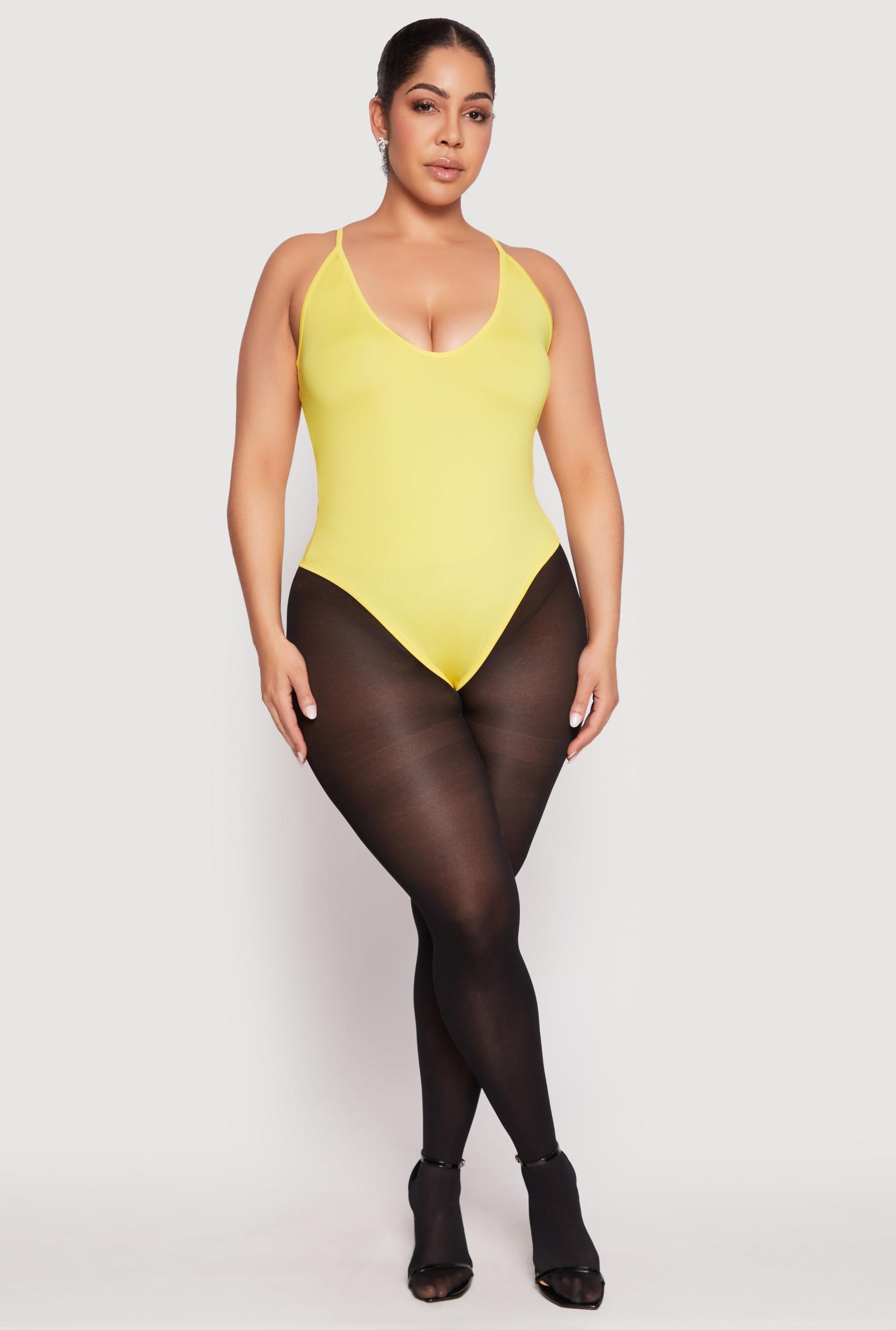 Womens Plus Size Daisy Plunge Bodysuit Product Image