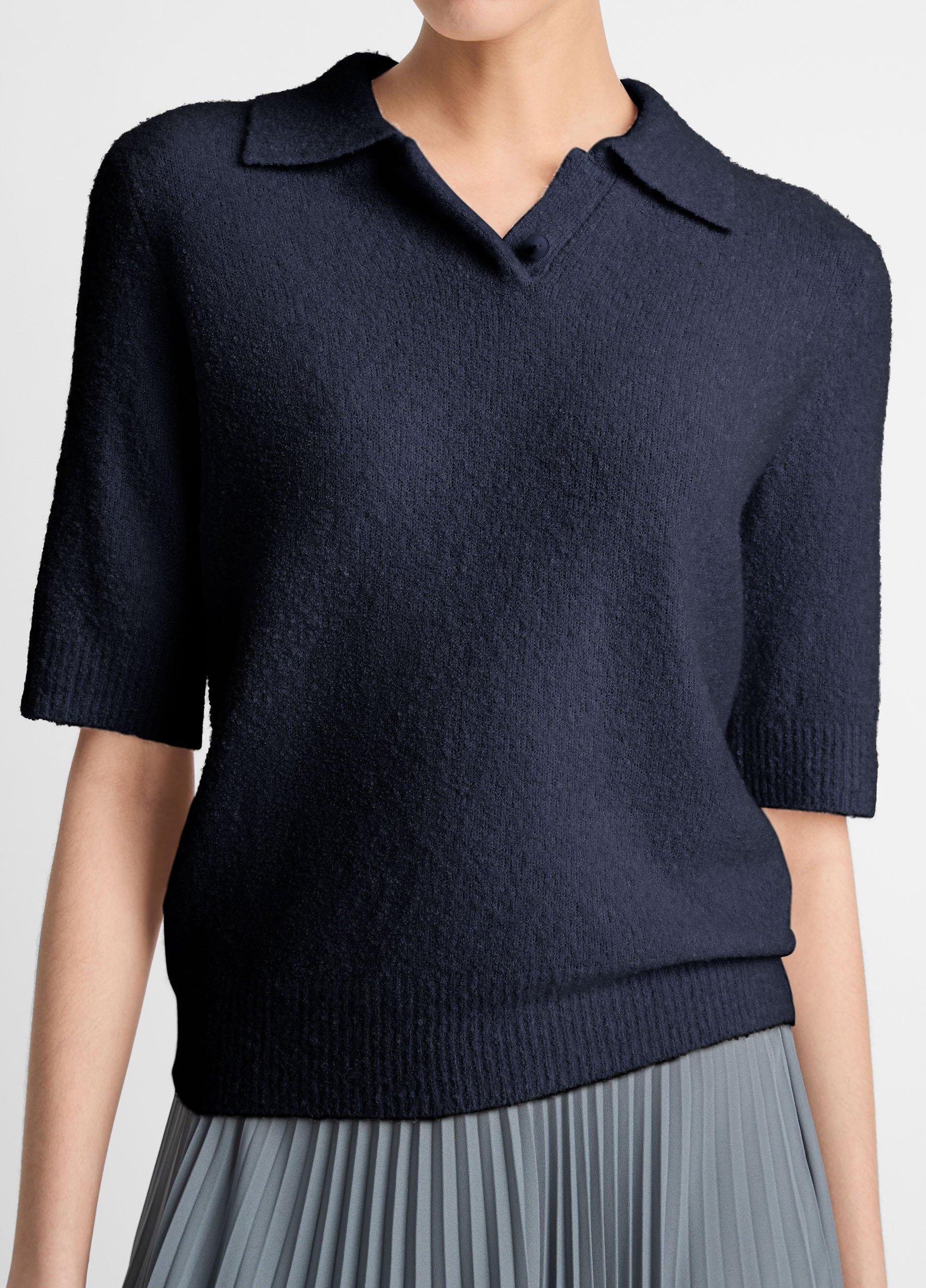 Womens Soft Boucl Silk-Blend Polo Sweater, Beach, Size XS Vince Product Image