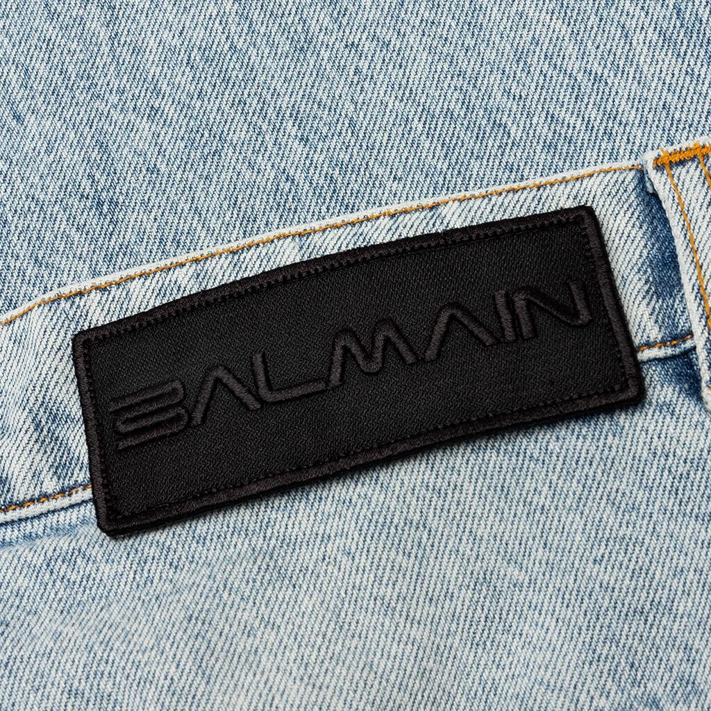 Loose Vintage Wash Denim Pants - Bleu Jean Clair Male Product Image