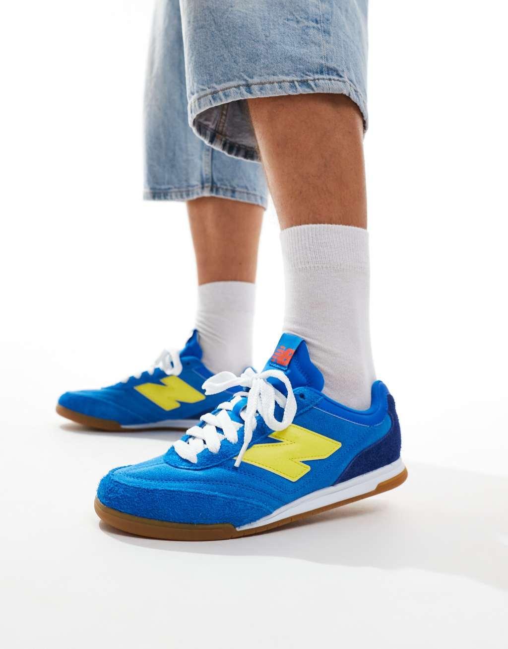 New Balance RC42 gum sole sneakers in blue and yellow Product Image
