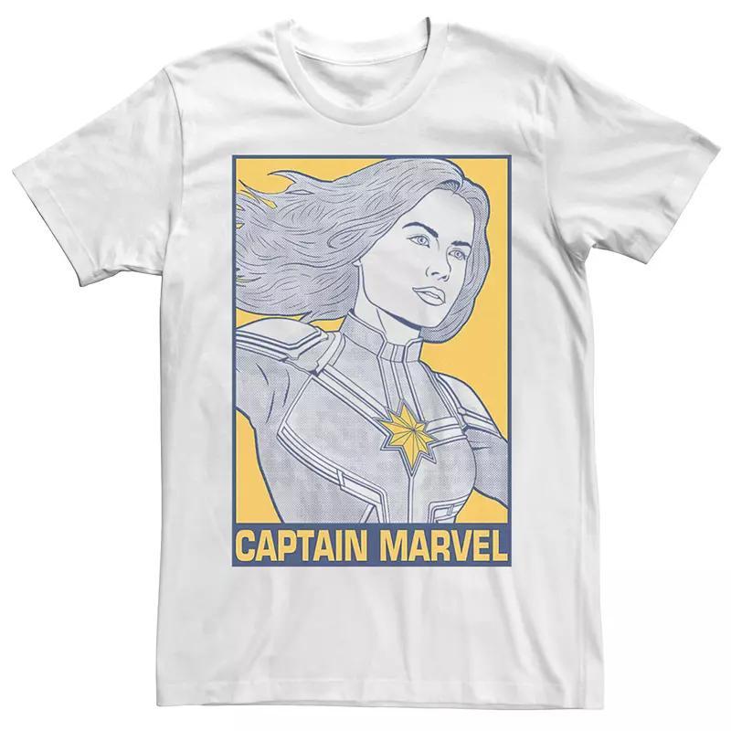 Men's Marvel Avengers Pop Captain Marvel Tee, Size: Small, White Product Image