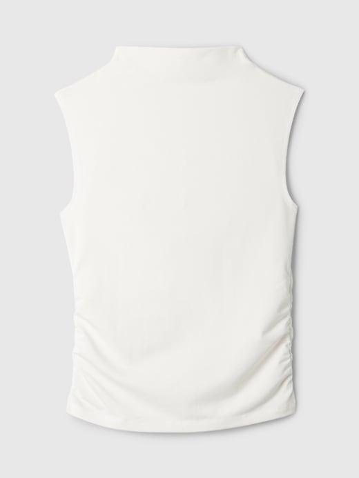 Modern Funnel-Neck Ruched Tank Top Product Image
